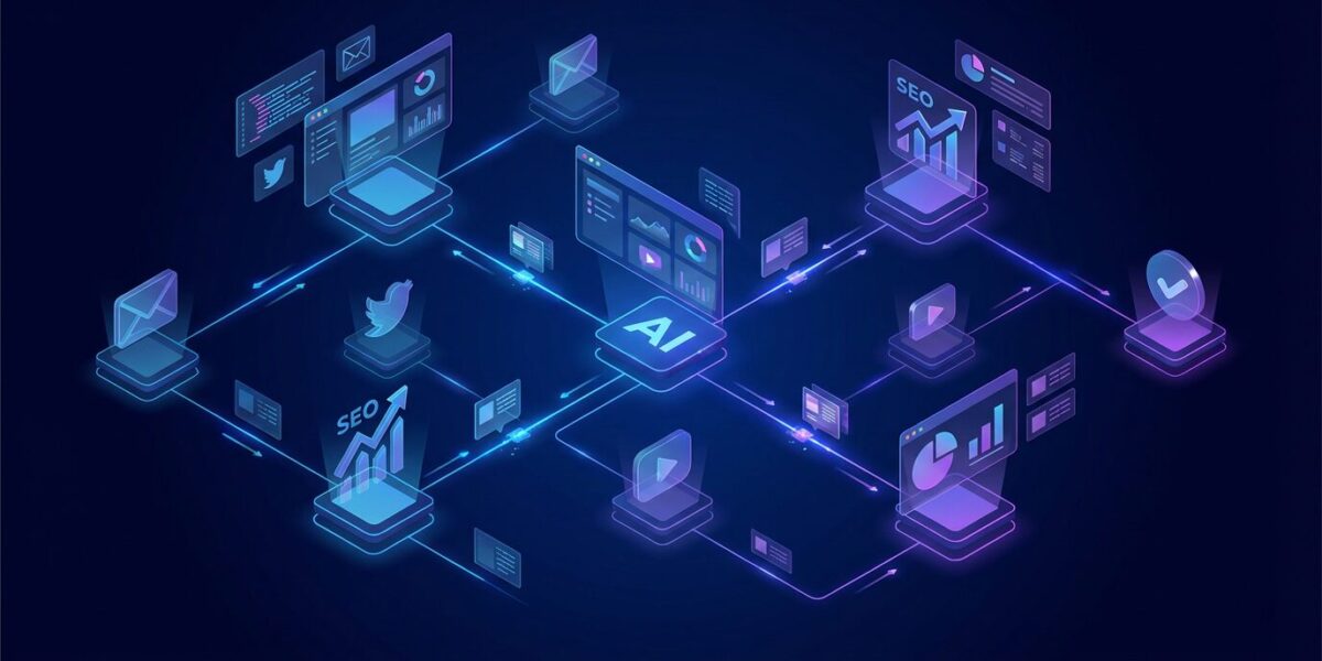 AI marketing automation stack with interconnected agents