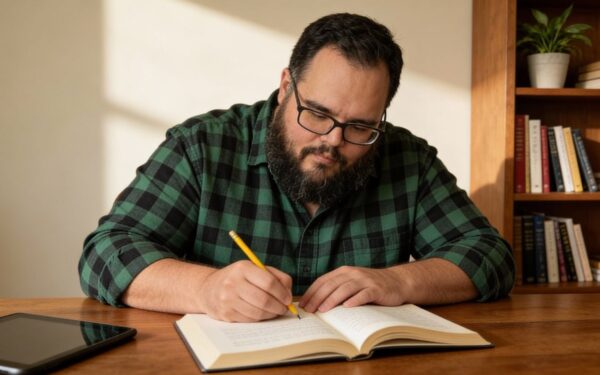 Bible and journal open on desk — faith and entrepreneurship