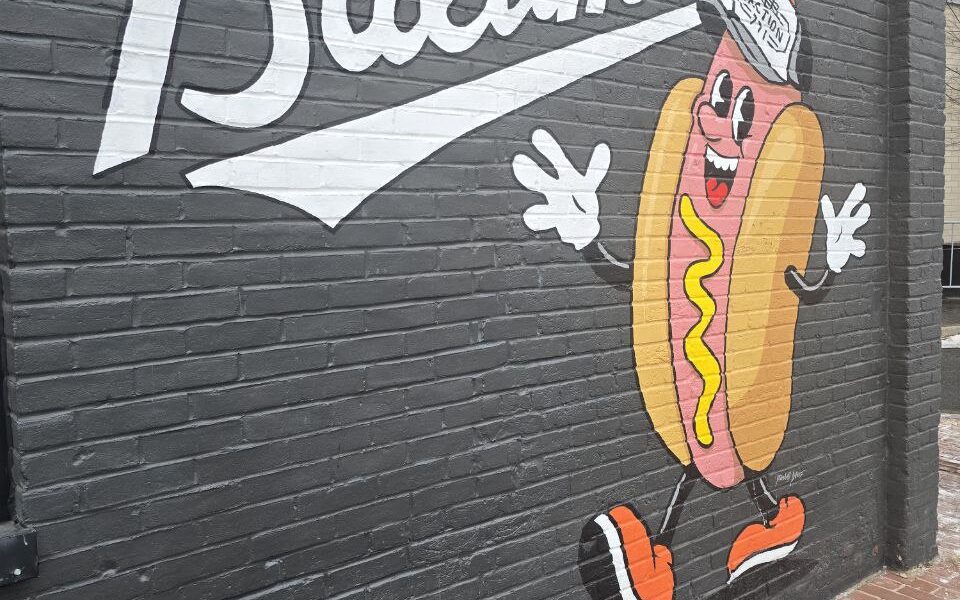Section 771 exterior with Baltimore hot dog mural